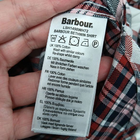 NWT & Bag Barbour Bethwin Button Up Shirt Cloud Check Holiday Plaid Women SZ 14 - Picture 14 of 16